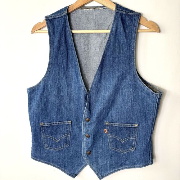 Levi's Other - Vintage 60s 70s Levis Orange Label Unisex Bikercore Western Denim Vest, Sz. M